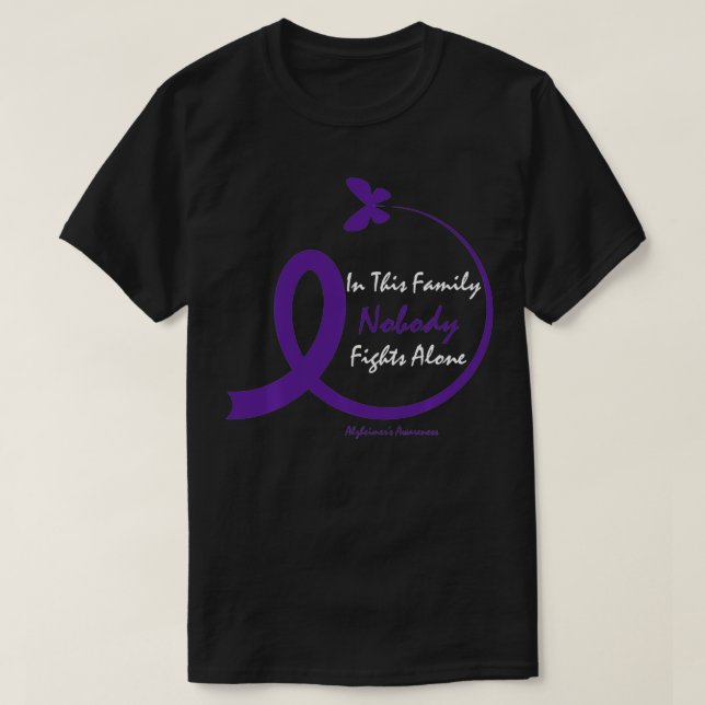 Camiseta Demência Oferece à Mãe Pai Avó Roxo Alzheimers A (Frente do Design)
