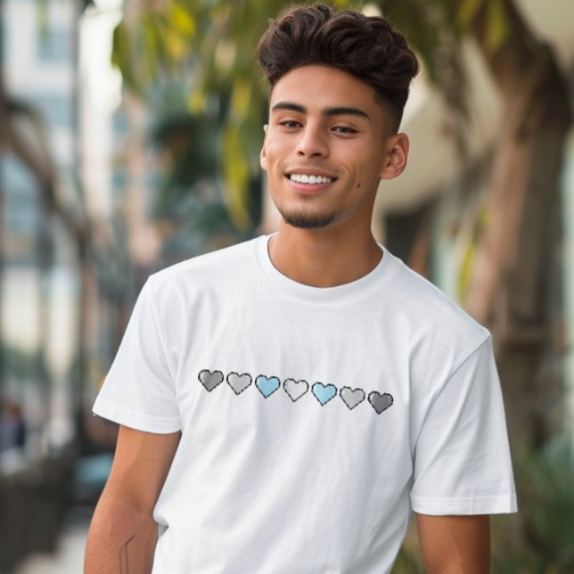 Camiseta Demiboy Flag Pixel Heart (Criador carregado)
