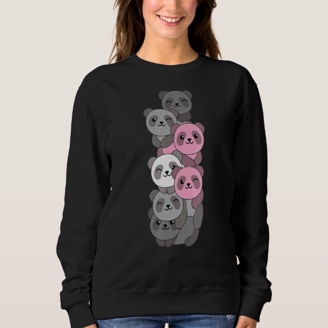 Camiseta Demigirl Flag Pile Pride Lgbtq Pandas Cute Demigir (Frente)