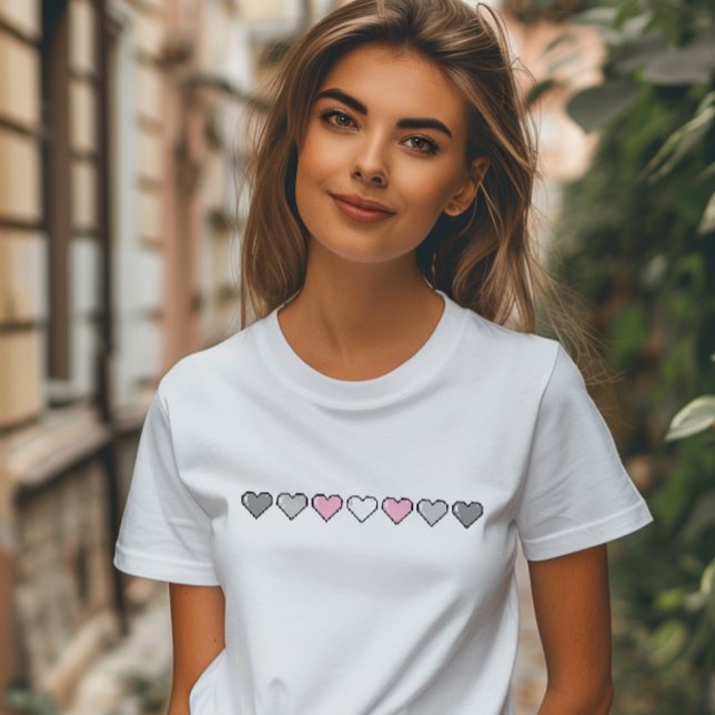 Camiseta Demigirl Flag Pixel Heart (Criador carregado)