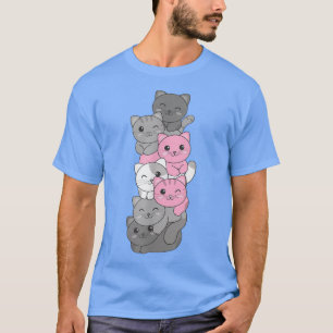 Camiseta Demigirl Flag Pride LGBTQ Cats Demigirl cat