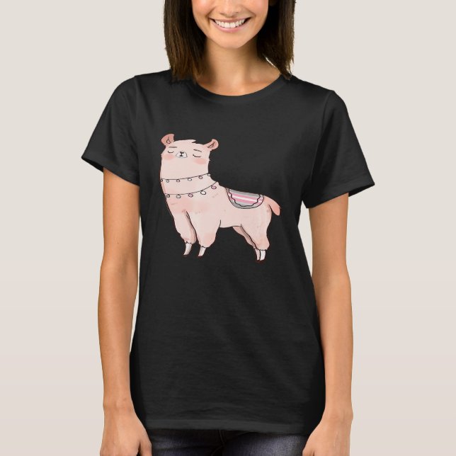 Camiseta Demigirl Llama Cute Animal Alpaca LGBTQIA Enby (Frente)
