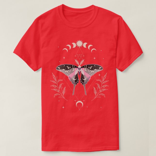 Camiseta Demigirl Luna Moth Celestial LGBT Orgulho 1 (Frente do Design)