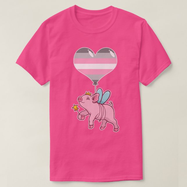 Camiseta Demigirl Pig Fairy  Nonbinary Gender  (Frente do Design)