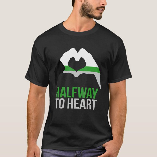Camiseta Demiromantic Joke Heart Love Demiromantic Flag (Frente)