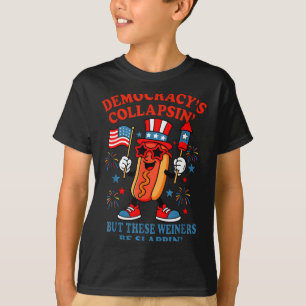 Camiseta Democracia desabando cachorro-quente engraçado 4 d
