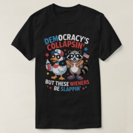 Camiseta Democracia Divertida Colapso Salsicha Socando 4 de