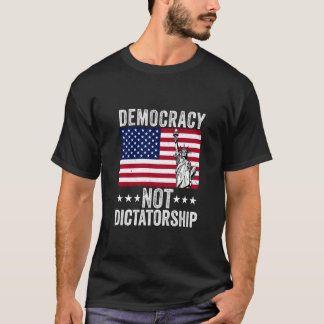Camiseta Democracia Não Ditaroria Bandeira Americana Patrio