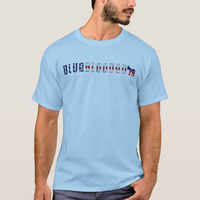 Camiseta democrata de sangue azul. (Frente)