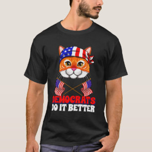 Camiseta Democratas fazem melhor política de gatos EUA F