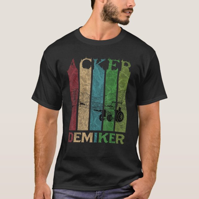 Camiseta Demografia dos criadores de Fazendas de tratores,  (Frente)