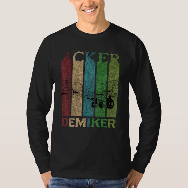 Camiseta Demografia dos criadores de Fazendas de tratores,  (Frente)