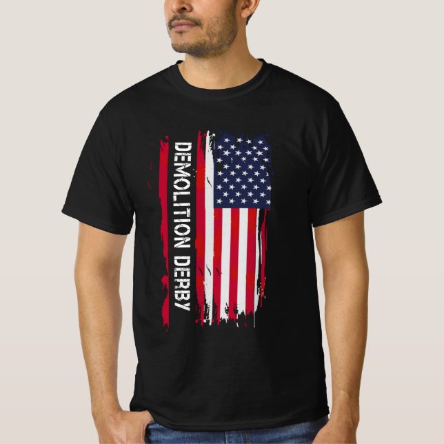 Camiseta Demolição Derby Patriótica EUA Bandeira (Frente)
