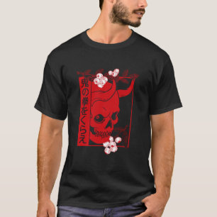 Camiseta Demon Art Face Skull Devil Oni Harajuku A