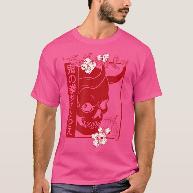 Camiseta Demon Art Face Skull Devil Oni Harajuku A (Frente)