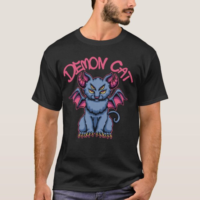 Camiseta Demon Cat streetwear  (Frente)