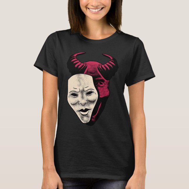 Camiseta Demon Devil Mask Vaporwave Demon (Frente)
