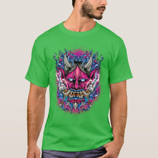 Camiseta Demon Face Mask Oni Devil Oni Harajuku