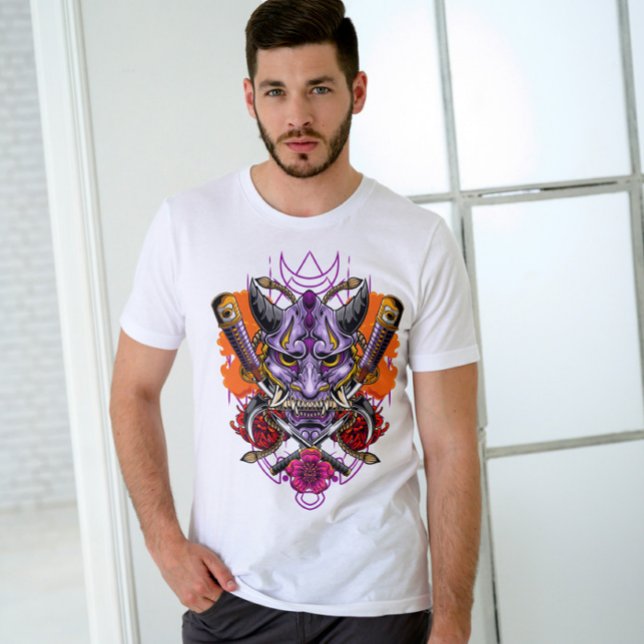 Camiseta Demon Japonês Hannya Oni Mask (Criador carregado)