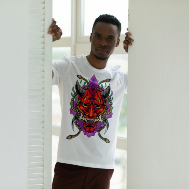 Camiseta Demon Japonês Hannya Oni Mask (Criador carregado)