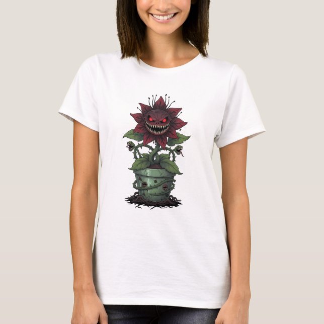 Camiseta Demonic Bloodbloom in Cursed Pot (Frente)