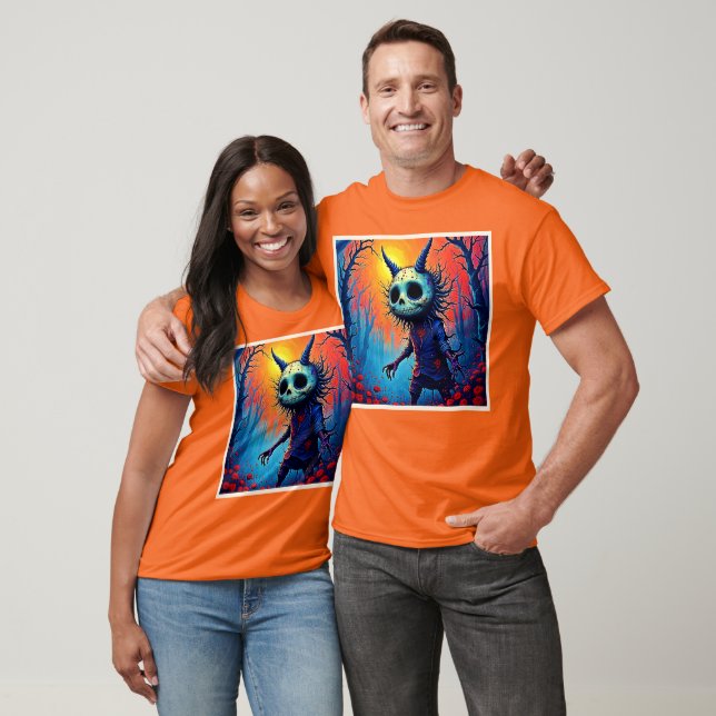 Camiseta Demônio assustador na Design Spooky Woods (Unissex)