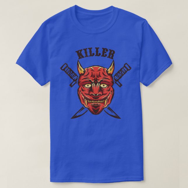 Camiseta Demônio Demon Oni Killer Japanesse Samurai Katana  (Frente do Design)