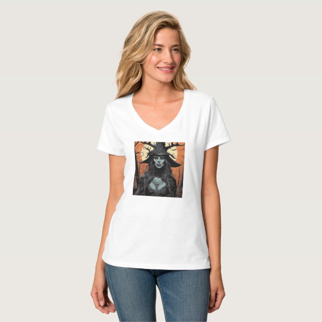Camiseta demônio feminino gótico (Frente Completa)