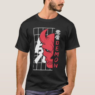 Camiseta Demônio Japonês Oni Devil Skull Horns Japão Gótico
