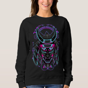 Camiseta Demônio Japonês Samurai Oni Face Mask Glitch