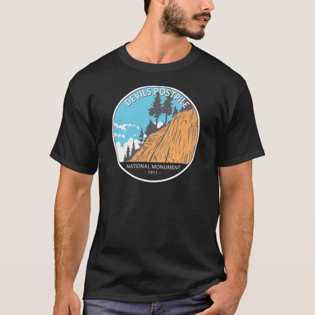 Camiseta Demônios Pós-empilham Vintage Monumento Nacional (Frente)