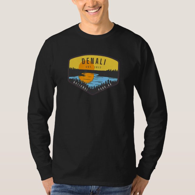 Camiseta Denali Alaska Park Sunset Trees (Frente)