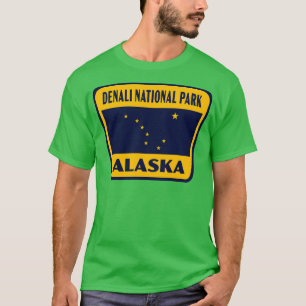 Camiseta Denali National Park Alaska Retro Crachá Amarelo