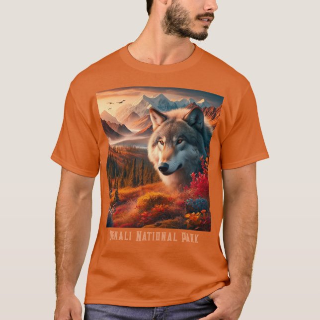 Camiseta Denali National Park Lobo Cinzento  (Frente)