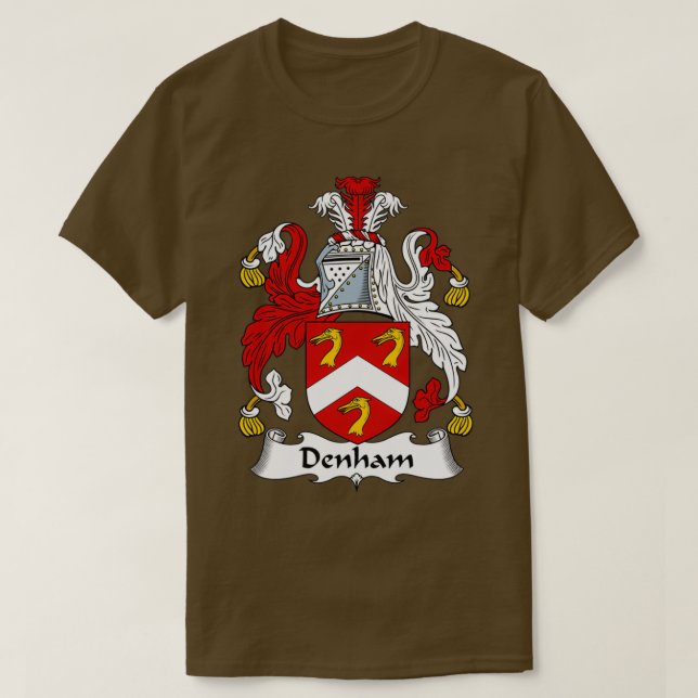 Camiseta Denham Casaco da Guarda Familiar de Armas 1 (Frente do Design)