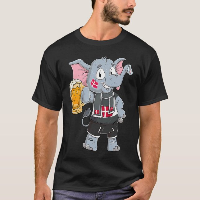 Camiseta Denmark fan elephant (Frente)
