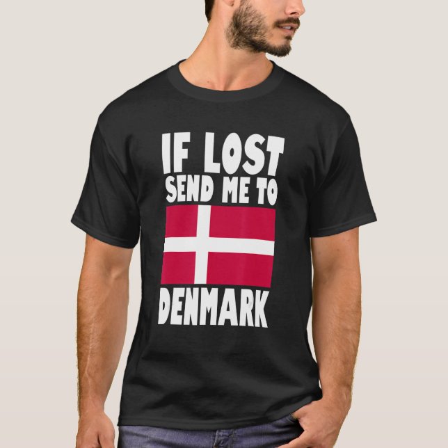 Camiseta Denmark Flag Design  If lost send me to Denmark (Frente)