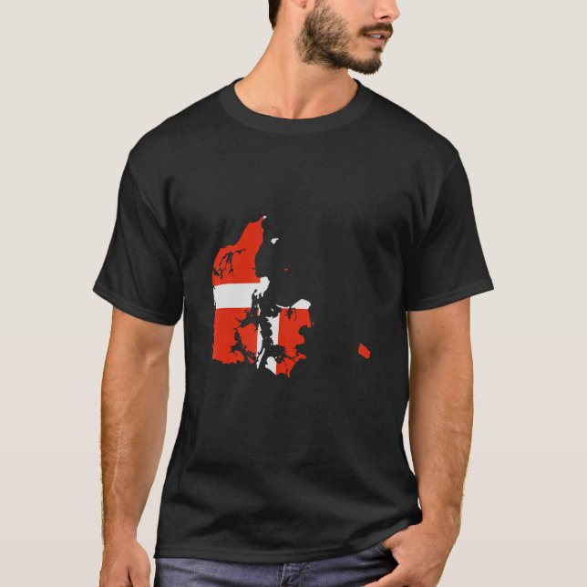 Camiseta Denmark flag in Denmark outline Denmark (Frente)