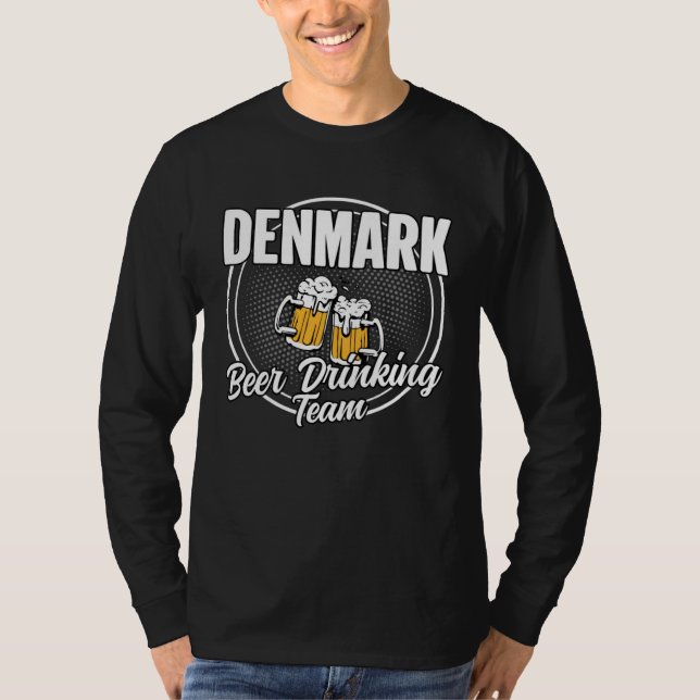 Camiseta Denmark Squad Ale  Danes Beer Drinking Team (Frente)