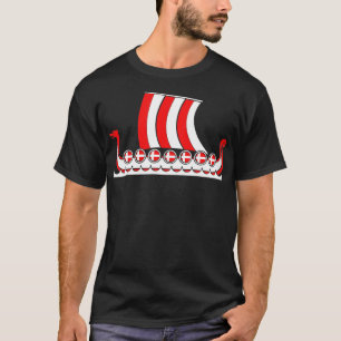 Camiseta Denmark Viking Ship Gift Danish Flag Dragon Boat V