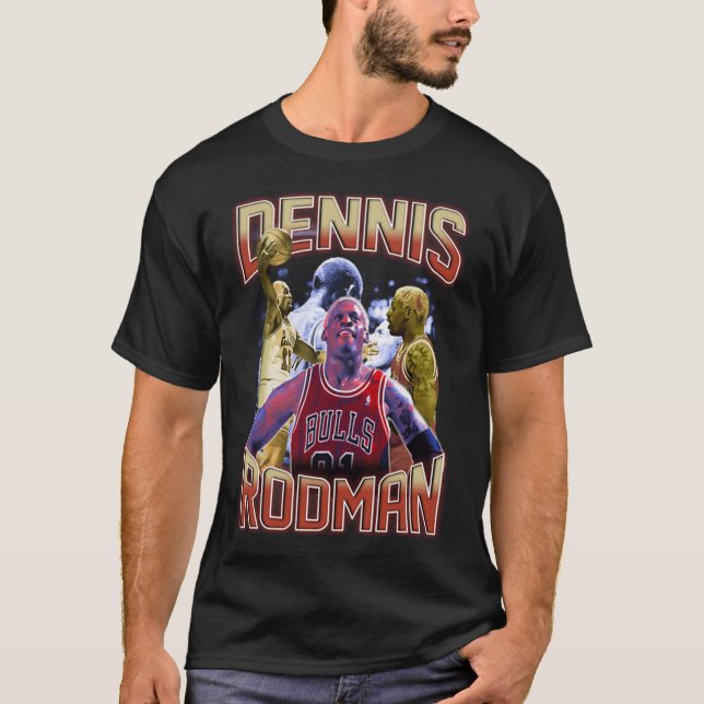 Camiseta Dennis Rodman    BootlegT-Shirt Clássico (Frente)