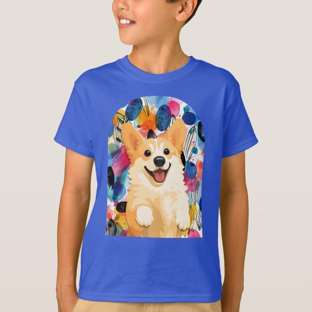 Camiseta DENNY corgi  - Coleção ArtMuse Juventude  (Frente)