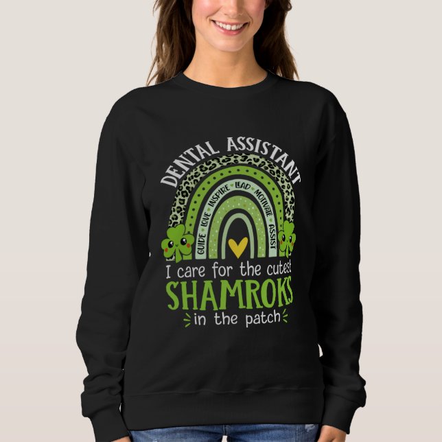 Camiseta Dental Assistant Cutest Shamrocks St Patricks Day  (Frente)