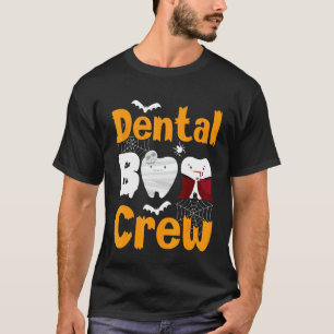 Camiseta Dental Boo Crew Halloween Engraçado Dentista Assis