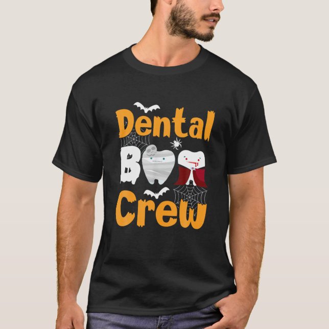 Camiseta Dental Boo Crew Halloween Engraçado Dentista Assis (Frente)