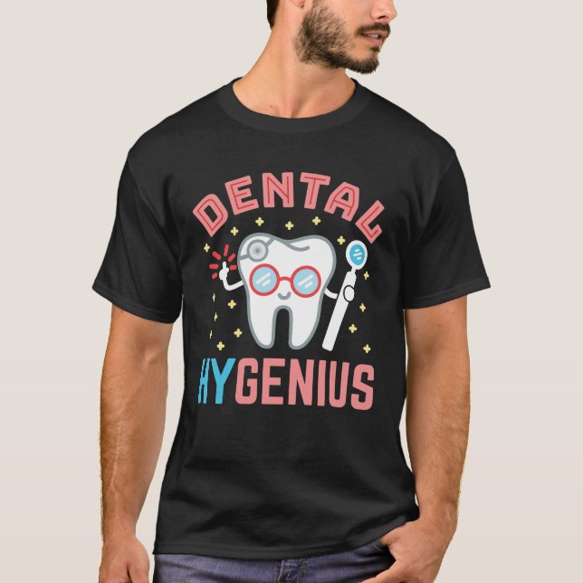 Camiseta Dental Hygenius Funny Hygienist RDH (Frente)