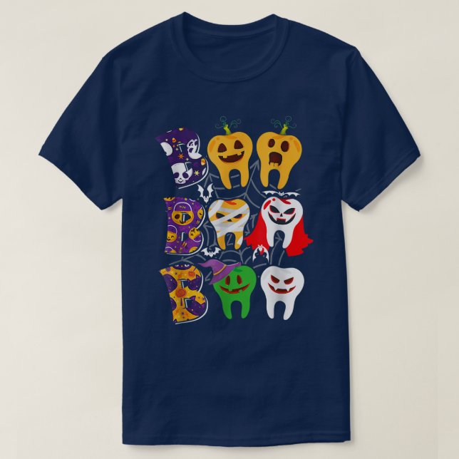 Camiseta Dental Hygienist Boo Boo Crew Spooky Dental Squad  (Frente do Design)