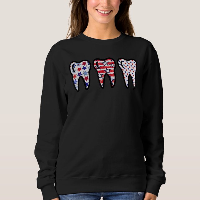 Camiseta Dental Hygienist Us Flag 4th Of July Patriotic Too (Frente)