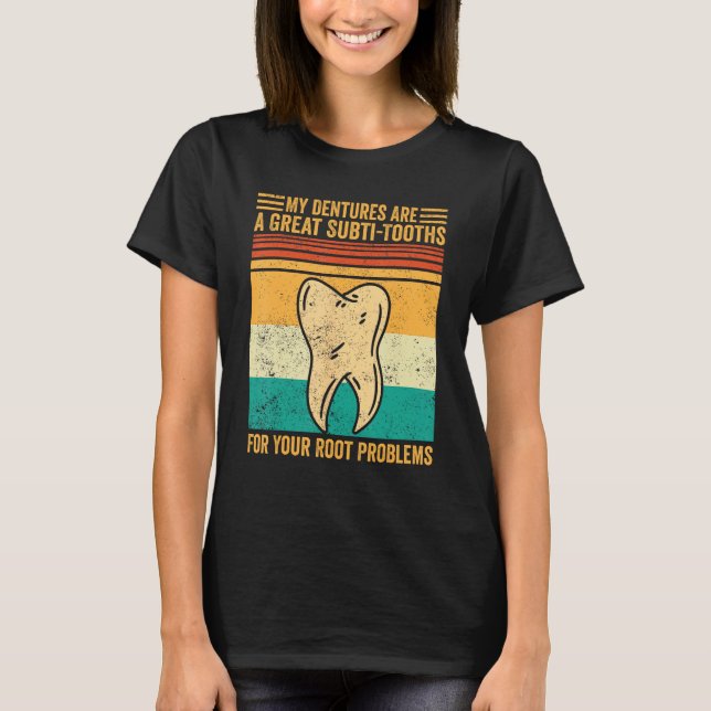Camiseta Dental Lab Tech Technician Subti Tooths Root Probl (Frente)