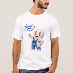 Camiseta Dental Mascote de Dente Limpo